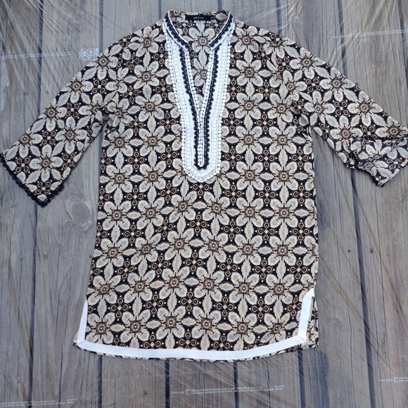 Ark & Co Tops - Ark & Co Beige And Cream Tunic S…